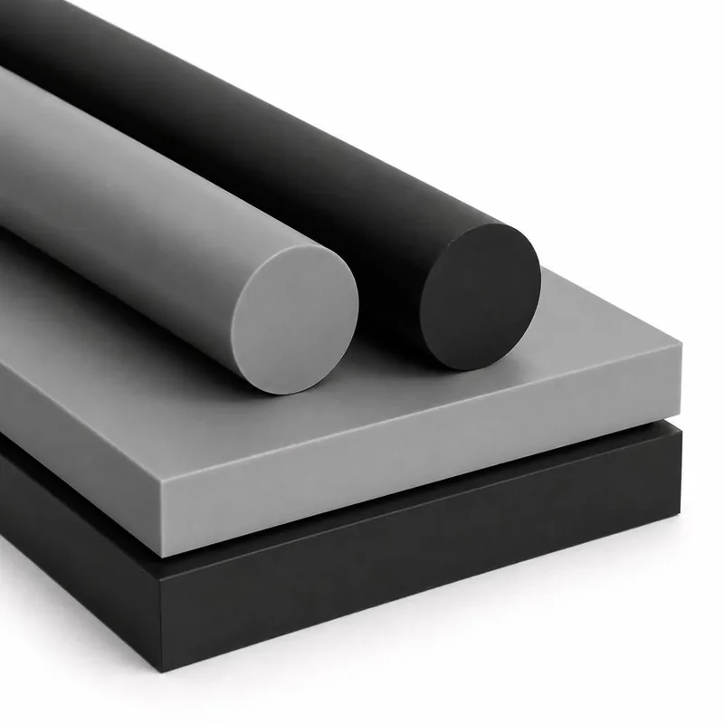 Semilavorati in ABS acrilonitrile butadiene stirene grigio e nero — lastra e tondo Lavorazione CNC ABS — semilavorati grigio e nero