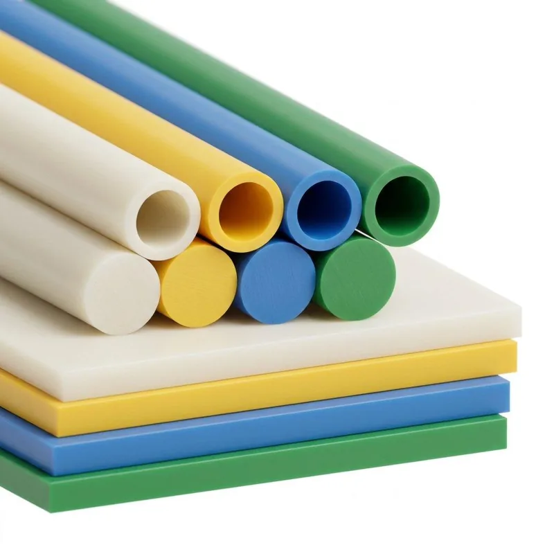 Vendita PA6 G Colato Cast Nylon — lastre, tondi e tubi naturale, giallo, blu e verde, pronta consegna