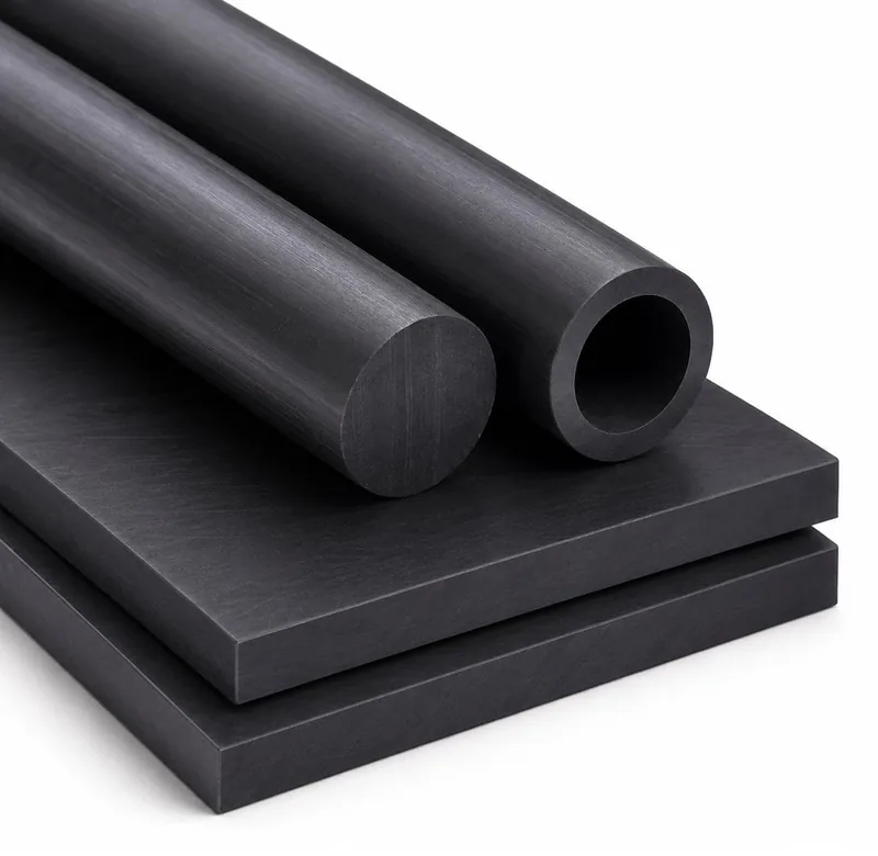 Semilavorati in PA66 GF30 poliammide Nylon 66 rinforzato fibra di vetro nero — lastra e tondo Vendita PA66 GF30 Nylon 66 rinforzato fibra di vetro — lastre e tondi nero, pronta consegna