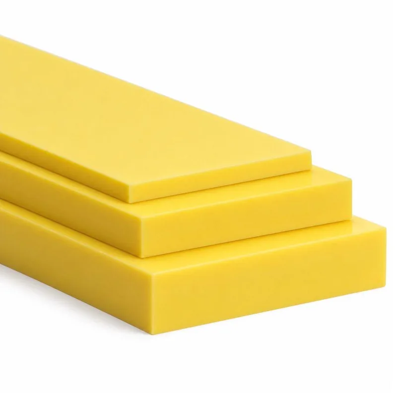 Semilavorati in PE HD 9000 polietilene antiusura giallo — lastra Lavorazione CNC PE HD 9000 — lastre in polietilene antiusura giallo